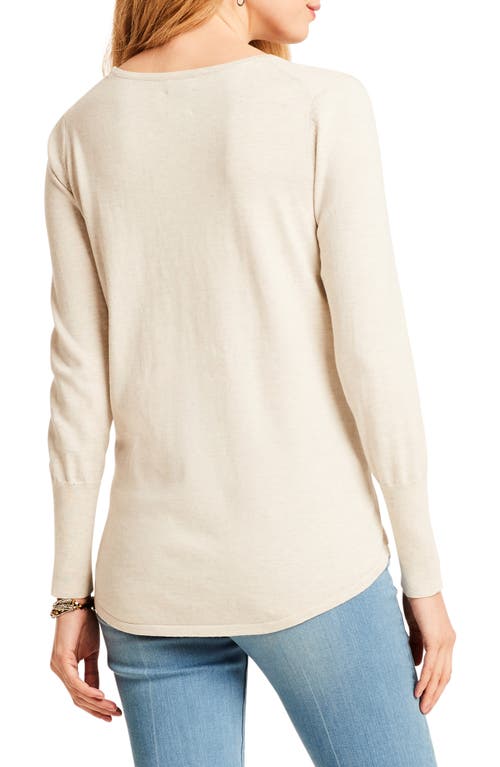 Nic + Zoe Vital V-neck Sweater In Putty