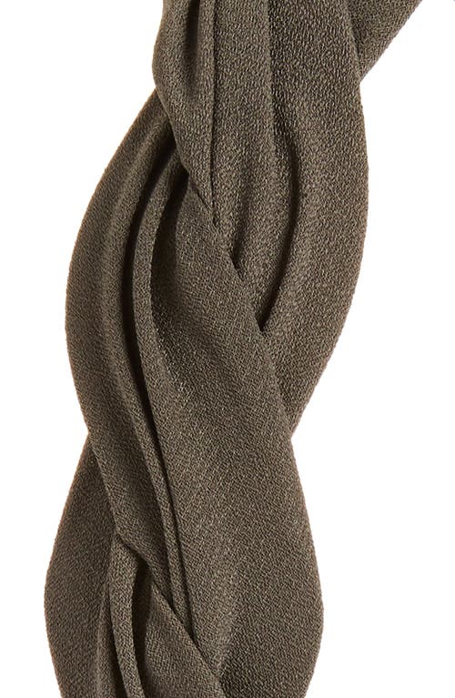 Shop Tasha Braided Pleated Headband In Dark Grey