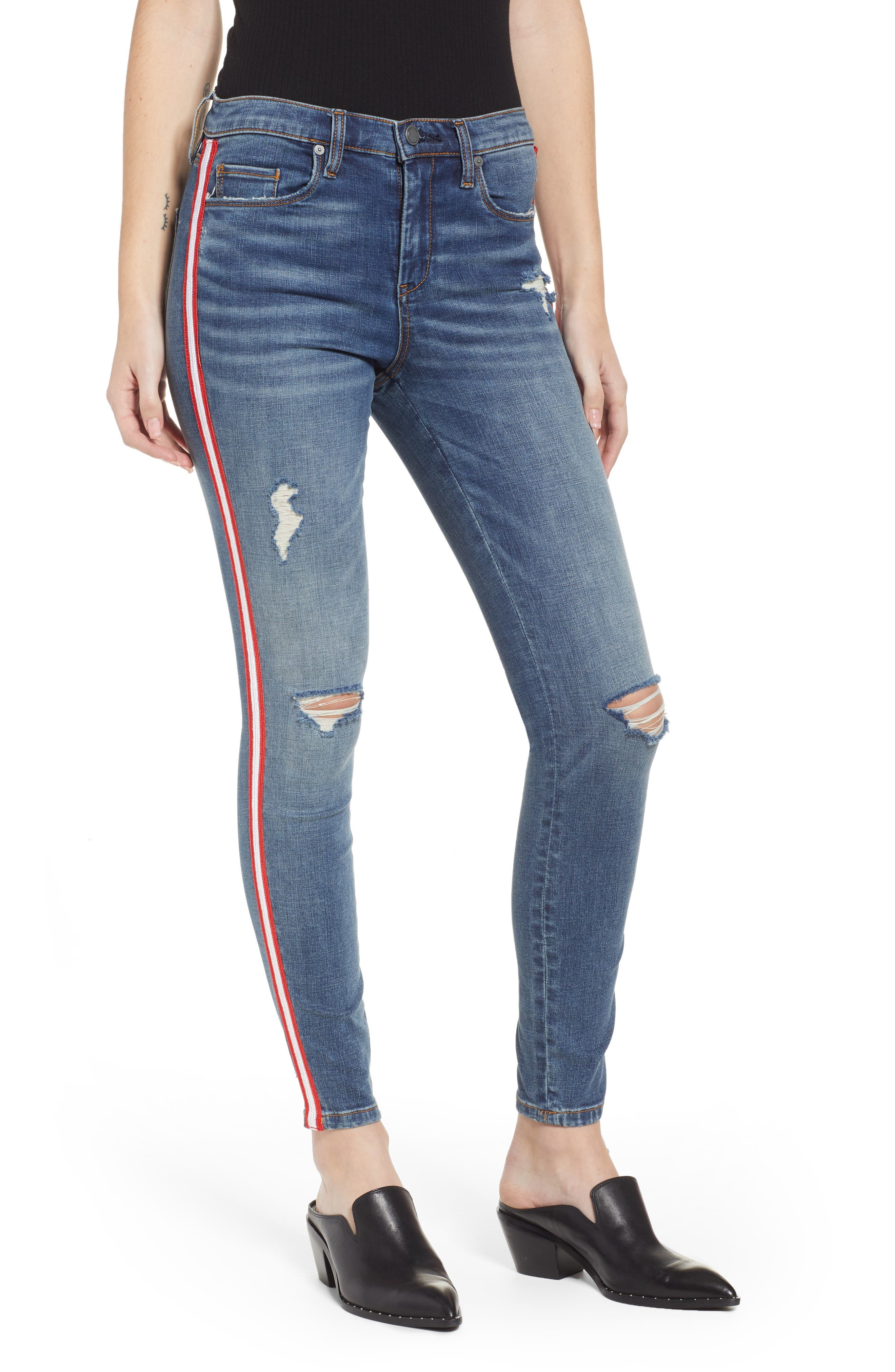 jeans with stripe down the side