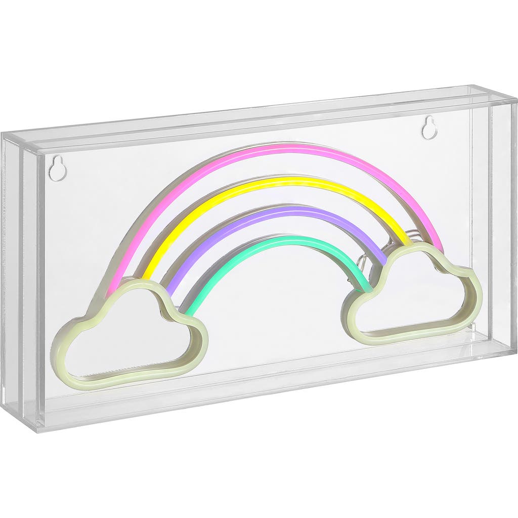 Jonathan Y Rainbow Contemporary Glam Acrylic Box Usb Operated Led Neon Light In Multi Color