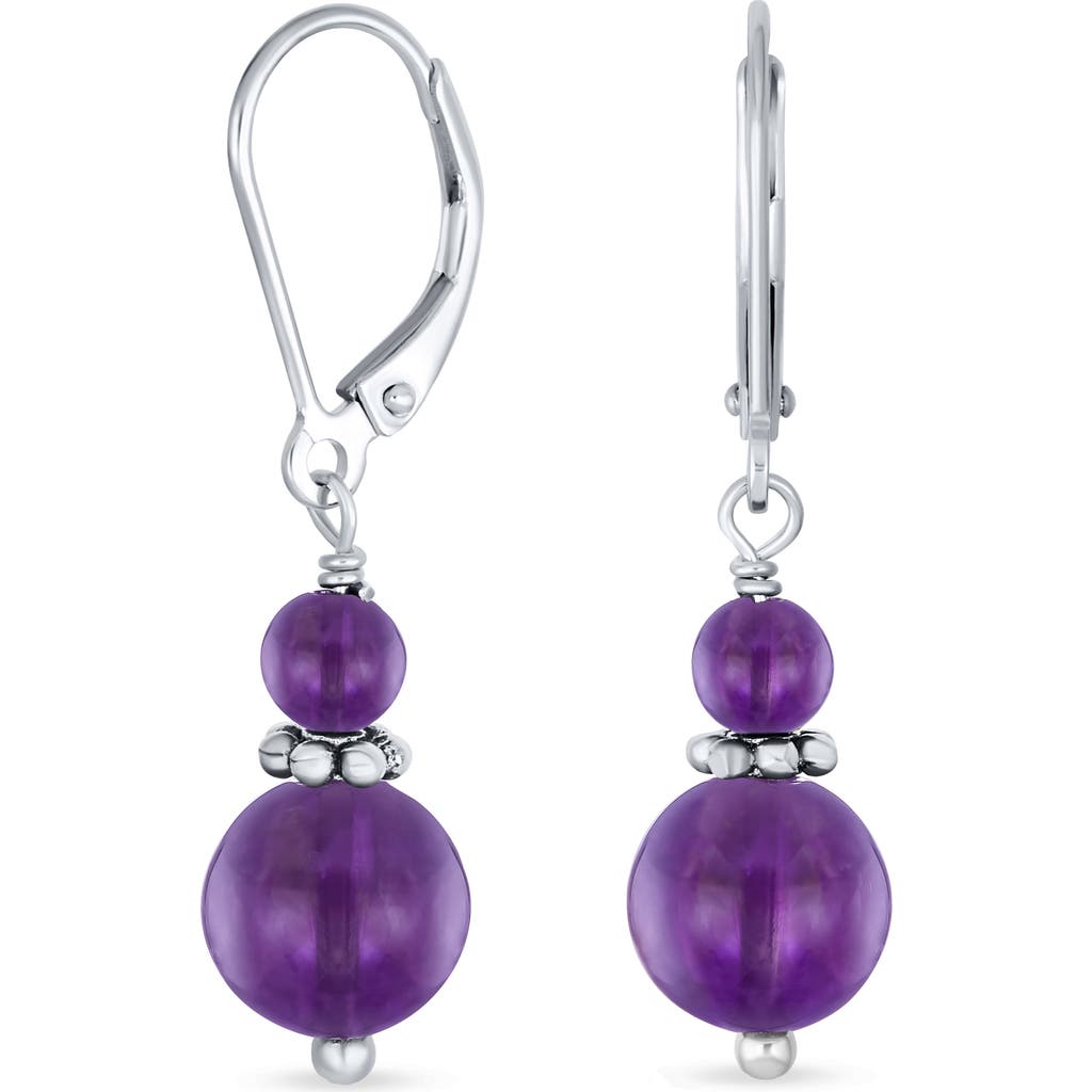 Bling Jewelry Resin Drop Earrings In Purple