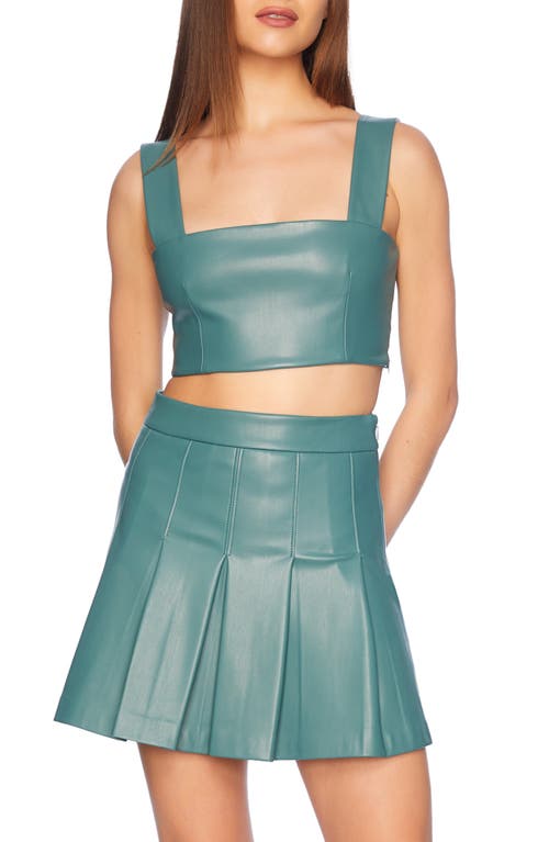 Faux Leather Crop Tank in Rosemary