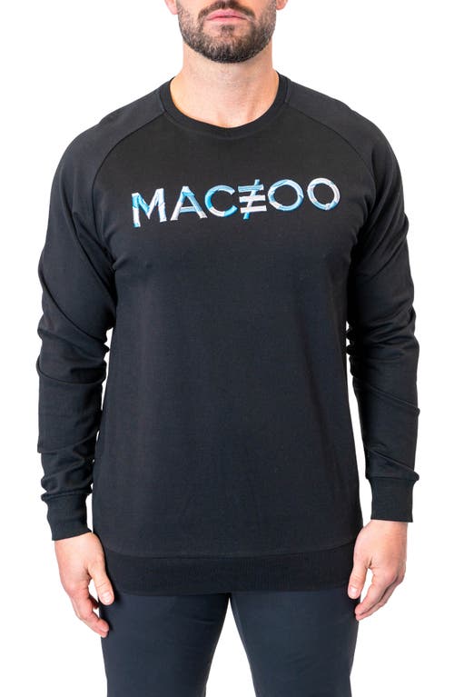 Maceoo Camo Logo Cotton Blend Sweater Black at Nordstrom,