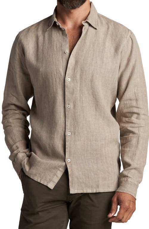 Rowan Lyons Linen Button-up Shirt In Stone