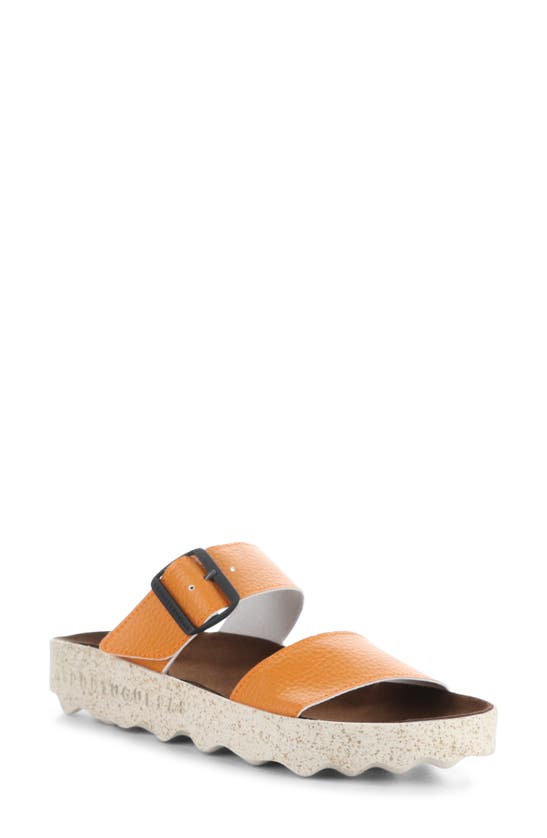 Asportuguesas By Fly London Coly Platform Slide Sandal In Orange Eco Faux Leather
