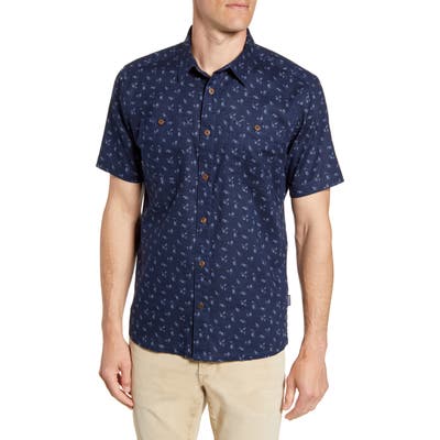 Patagonia Back Step Regular Fit Short Sleeve Shirt, Blue