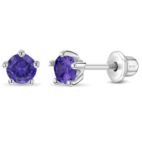 Shop In Season Jewelry Classic Cubic Zirconia Birthstone Solitaire Earrings In February