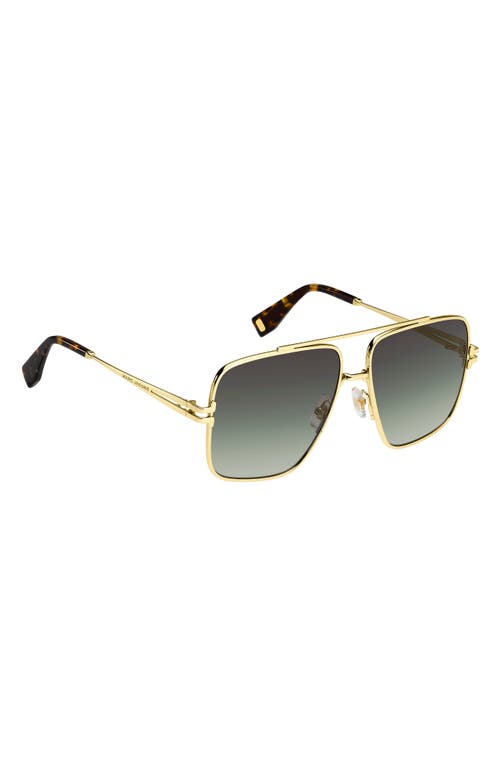 Shop Marc Jacobs 59mm Gradient Square Sunglasses With Chain In Gold Havana/gray Green