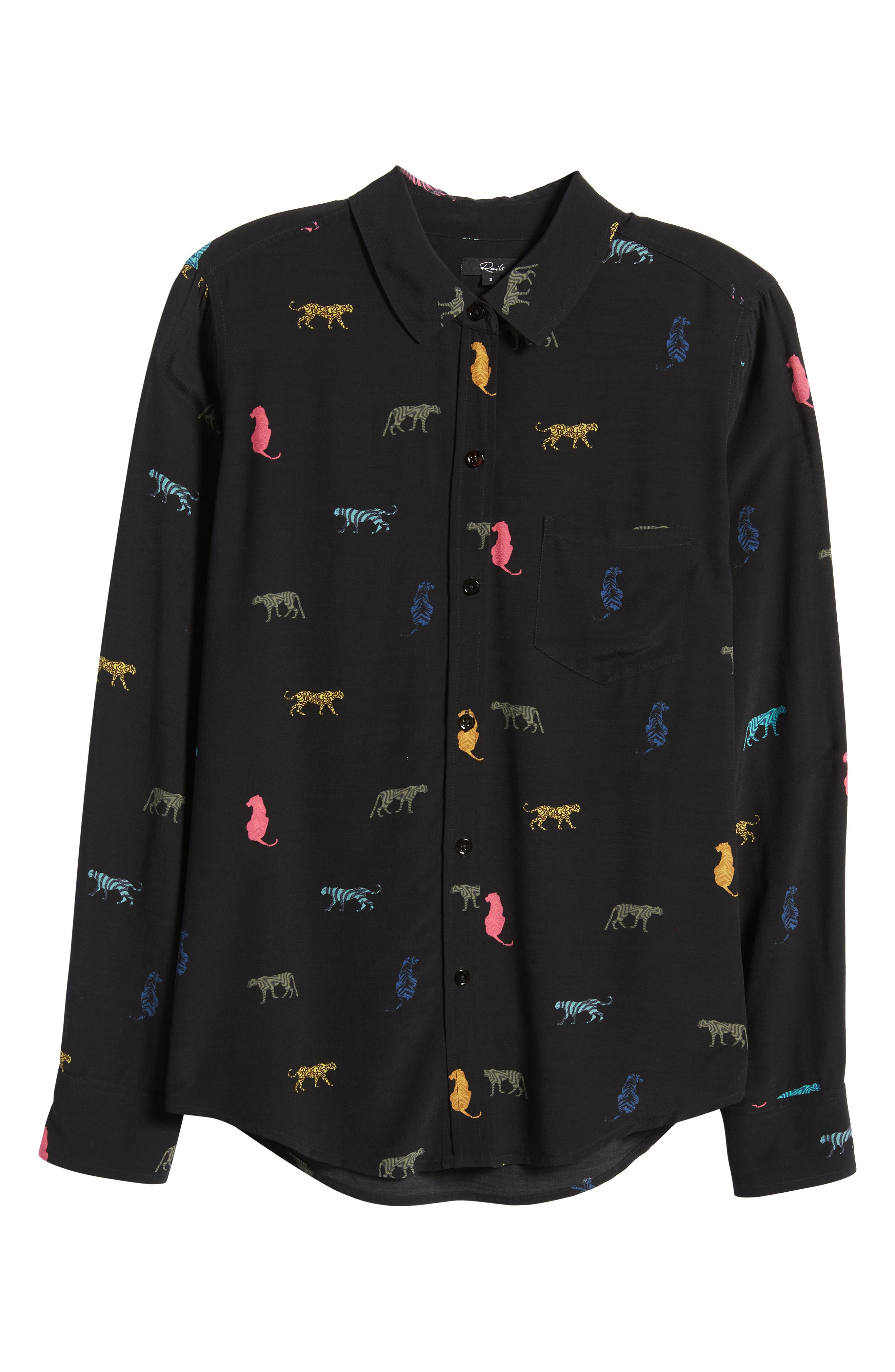 Rails Kathryn Wild Cat Print ButtonUp Shirt Nordstrom