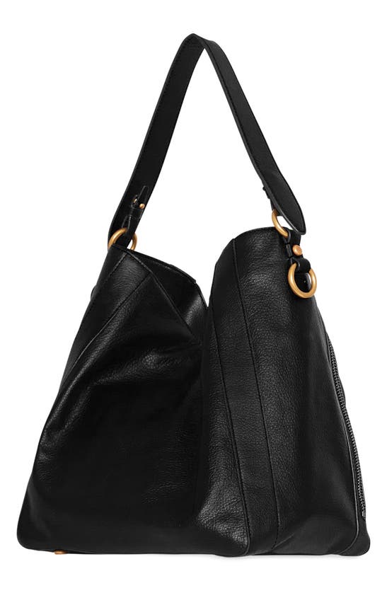 Rebecca Minkoff Mab Leather Hobo Bag In Black/black