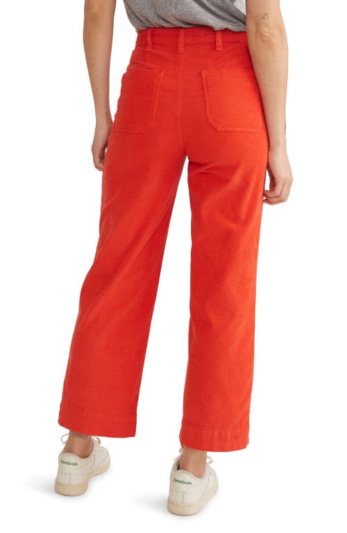 Shop Marine Layer Bridget Wide Leg Crop Corduroy Pants In Poinciana