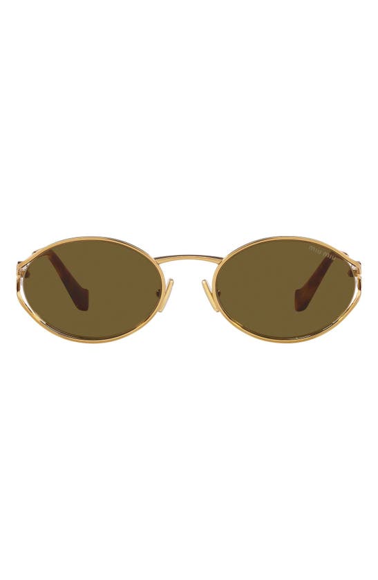 Miu Miu 54mm Oval Sunglasses In Dark Brown