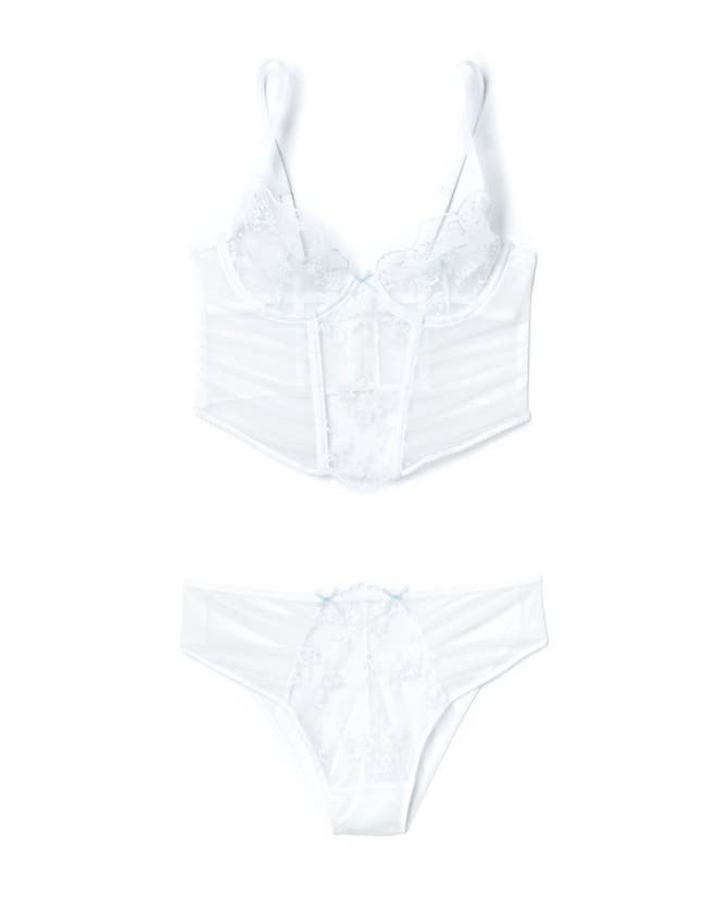 Adore Me Avara Cropped Bustier In White