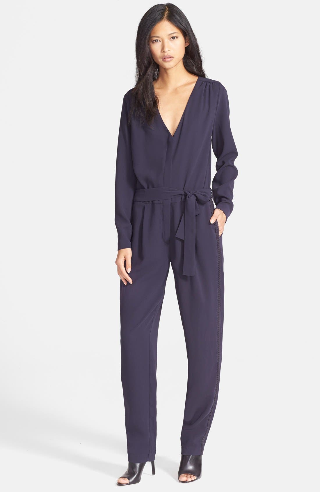 See by Chloé Belted Sanded Crepe Jumpsuit Nordstrom
