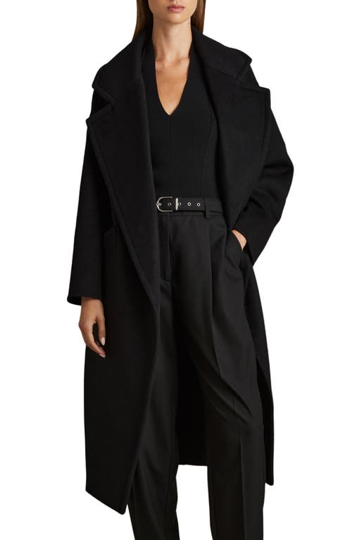 Shop Reiss Bridget Belted Wool Blend Coat In Black