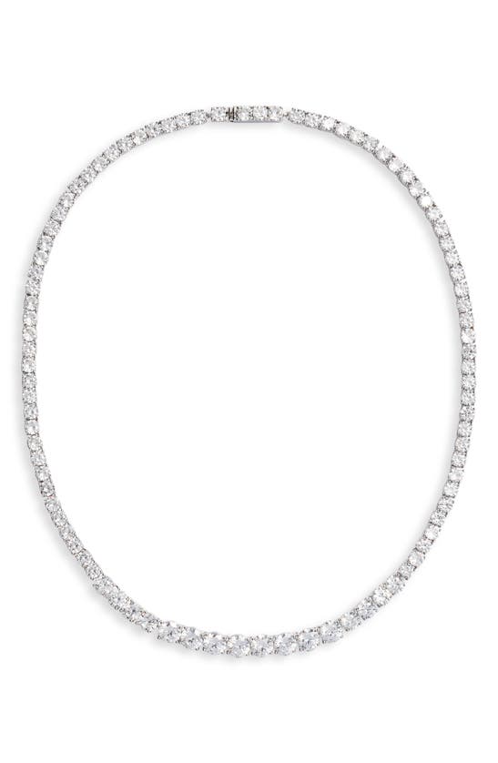 Shop Nordstrom Graduated Cubic Zirconia Collar Necklace In Clear- Silver