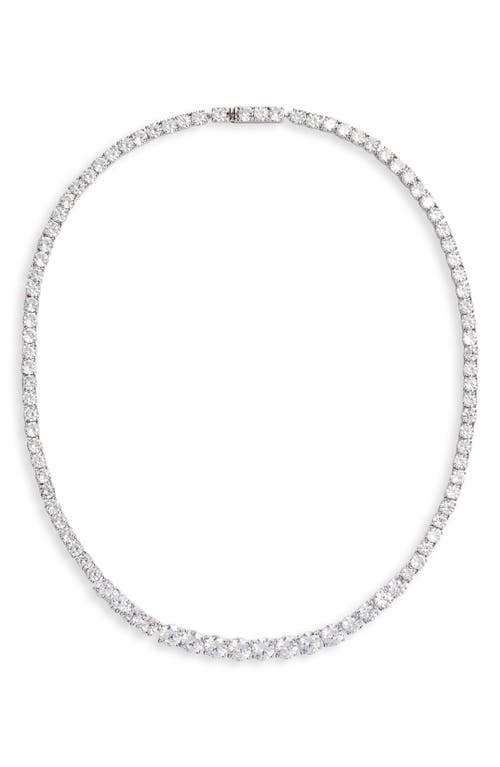 Nordstrom Graduated Cubic Zirconia Collar Necklace in Clear- Silver at Nordstrom