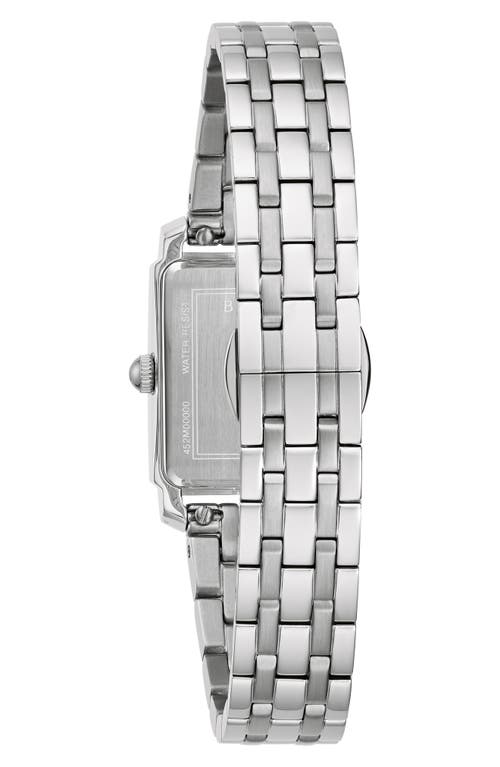 Bulova Women's Sutton Diamond Accent Stainless Steel Bracelet Watch 21mm In Silverone