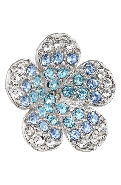 Oscar De La Renta Crystal Pavé Flower Button Earrings In Light Sapphire