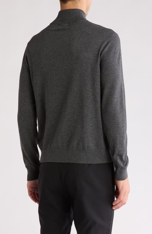 Tom Baine Solid Quarter Zip Pullover In Charcoal