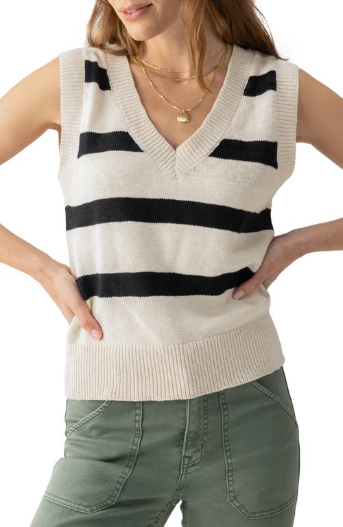 Shop Sanctuary Stripe Sleeveless Cotton Sweater In Eco Natural/black Stripe