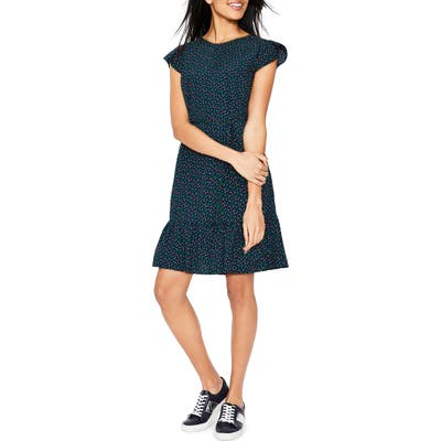 Petite Boden Cynthia Flounced Dress, Blue