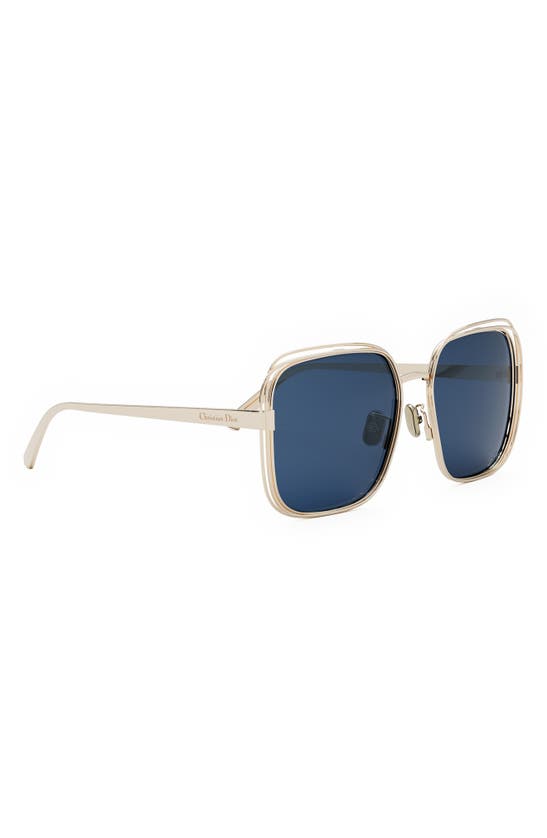 Shop Dior Fil S1u 58mm Square Sunglasses In Shiny Gold Dh / Blue