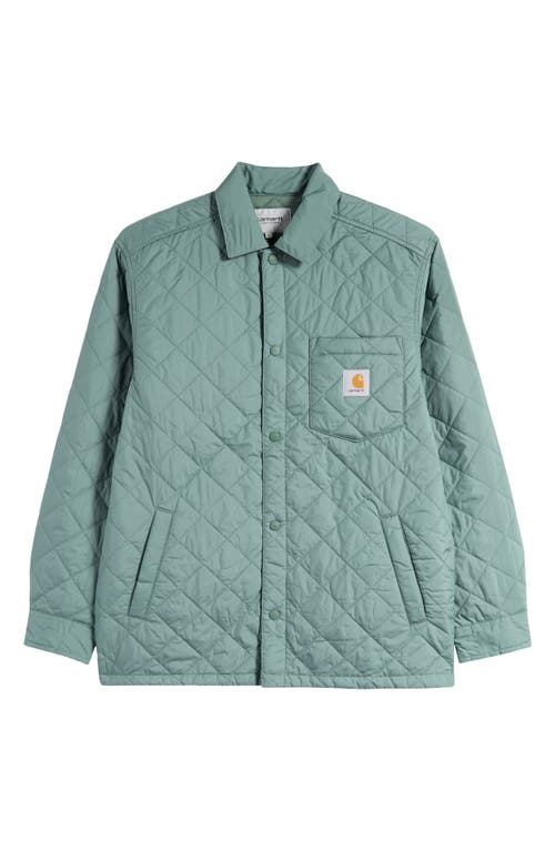 Shop Carhartt Work In Progress Wadeson Quilted Shirt Jacket In Duck Green