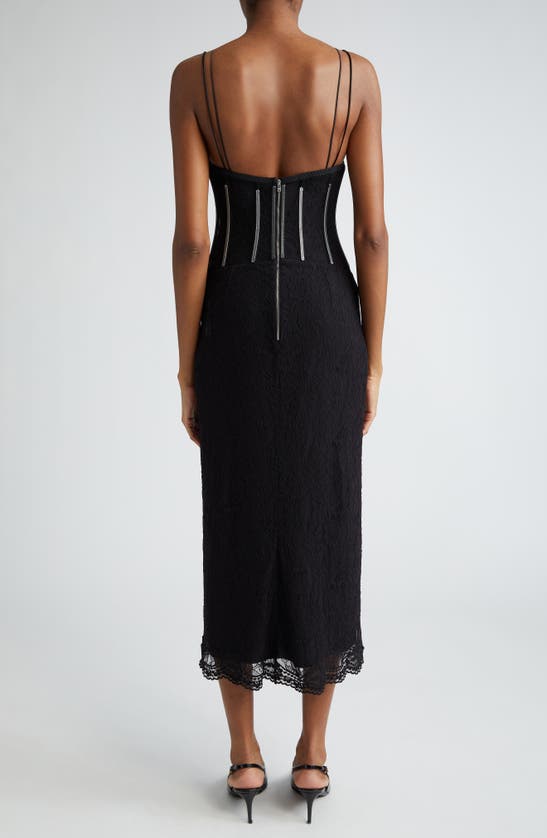 Dolce & Gabbana Dolce Gabbana Lace Calf-length Slip Dress In Nero