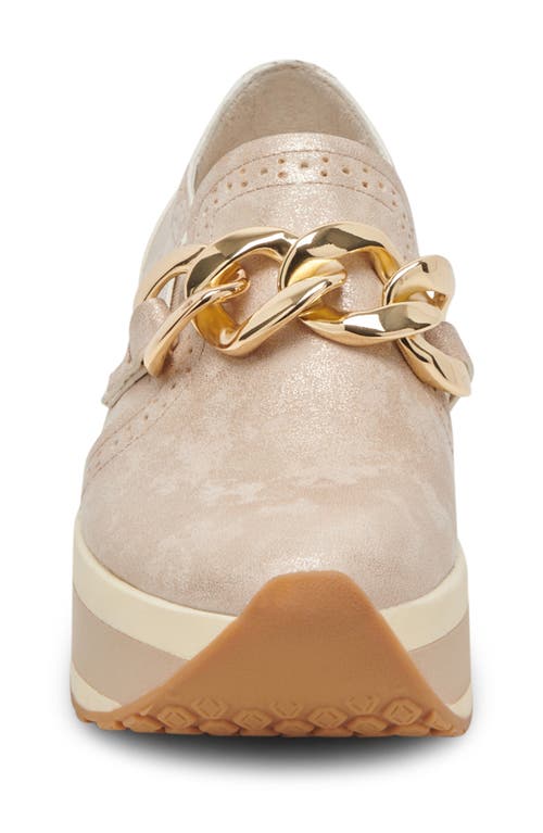 Dolce Vita Jhenee Platform Sneaker In Light Gold Nubuck