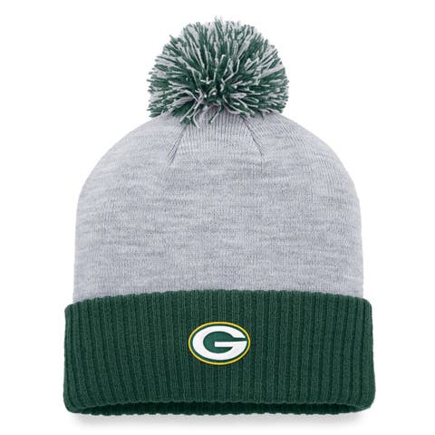 New Era Men's Green Bay Packers Heather Grey Pom Knit