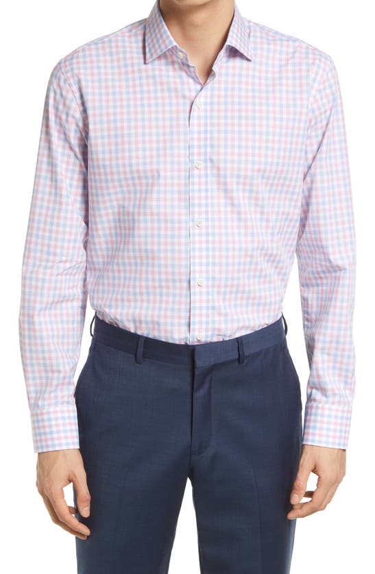 Ledbury The Rollins Tailored Fit Plaid Dress Shirt In Pink | ModeSens