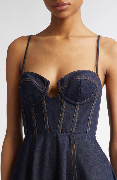 Zimmermann Womens Night Sky Crush Corset Denim Midi Dress In Night Sky