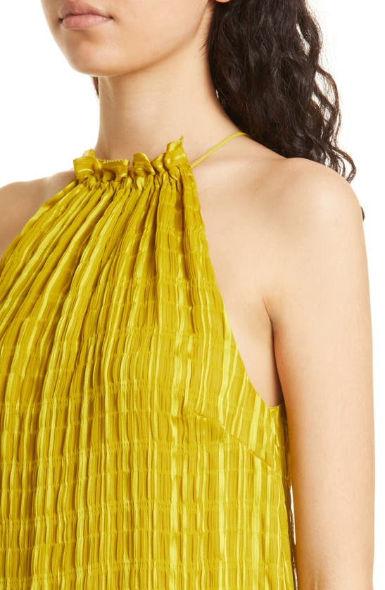 Ted Baker Cliara Textured Stretch-woven Halter-neck Top In Mid Yellow