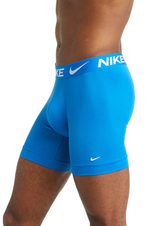 Nike Men's Dri-fit Essential Micro Boxer Briefs (3-pack) In Photo Blue/grey/black