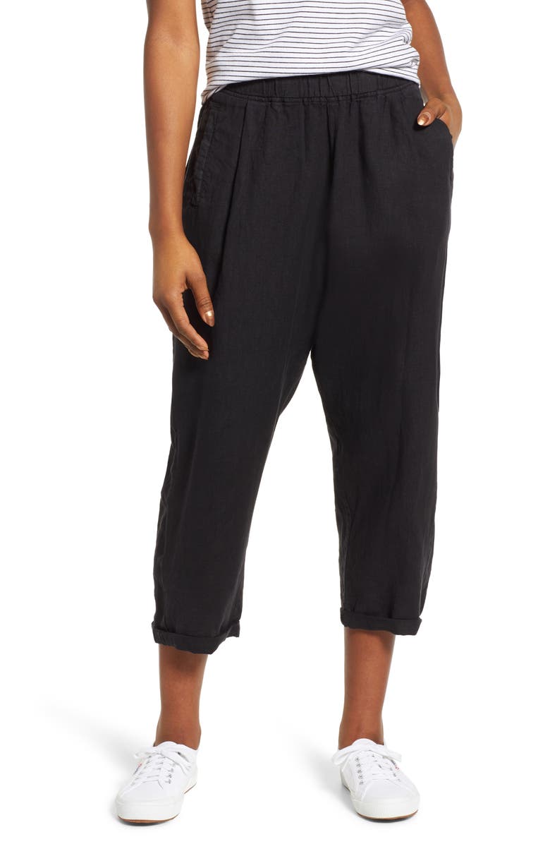 Caslon® Linen Crop Pants (Regular & Petite) | Nordstrom