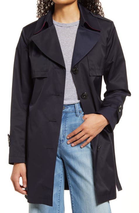 Women S Blue Trench Coats Nordstrom, Long Navy Blue Trench Coat