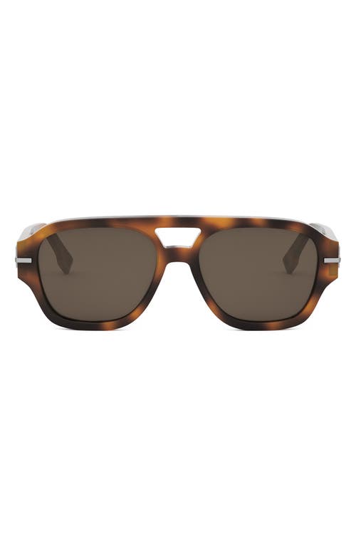 The Fendigraphy 55mm Geometric Sunglasses in Blonde Havana /Brown 