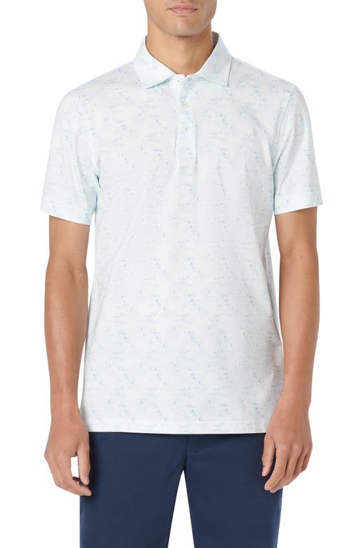Bugatchi Victor OoohCotton Print Polo Sky at Nordstrom,