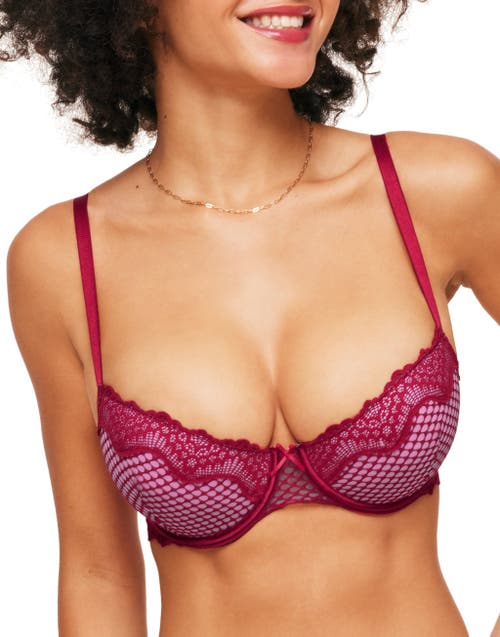 Shop Adore Me Rubie Push Up Demi Bra In Dark Red