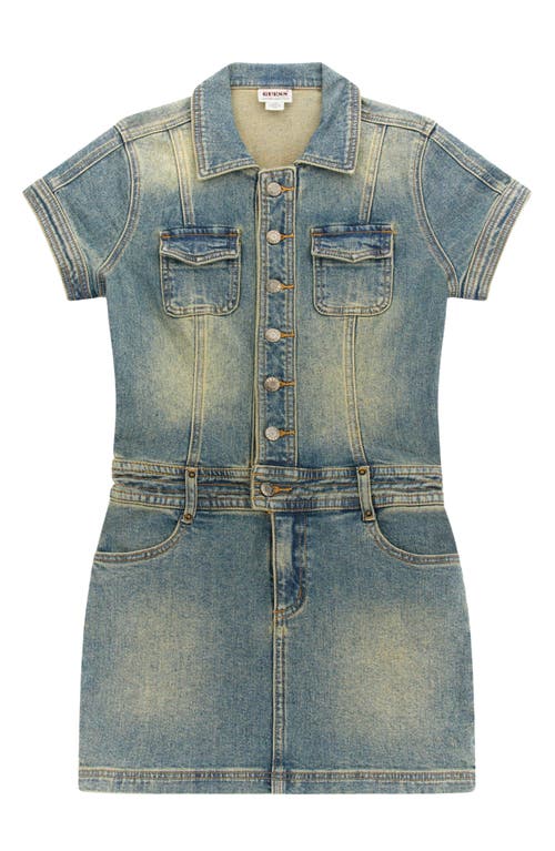 Guess Denim Minidress In Go Tinted Rain Lt Wash