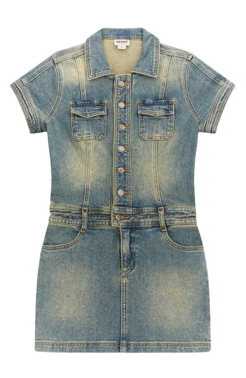 Shop Guess Denim Minidress In Go Tinted Rain Lt Wash