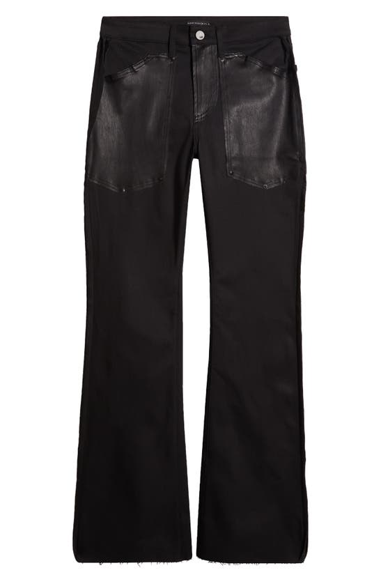 Shop Monfrere Inside Out Two-tone Jeans In Leather Noir