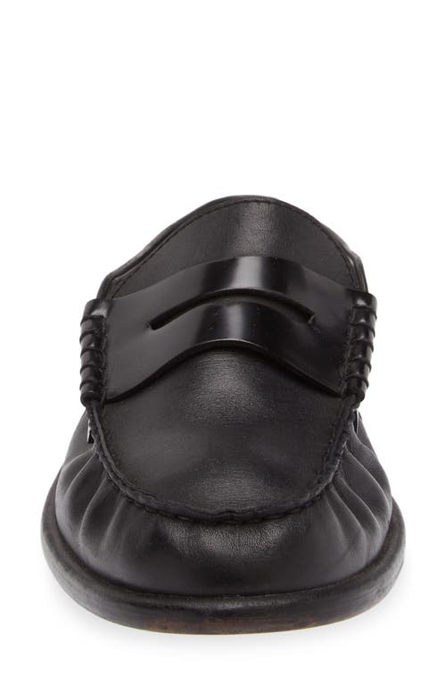 Rag & Bone Carter Penny Loafer Mule In Black Leather