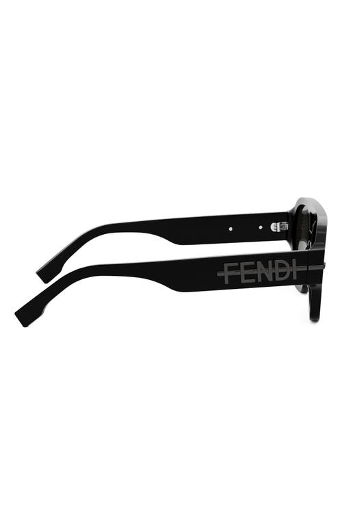 Shop Fendi 'graphy 55mm Geometric Sunglasses In Shiny Black/smoke