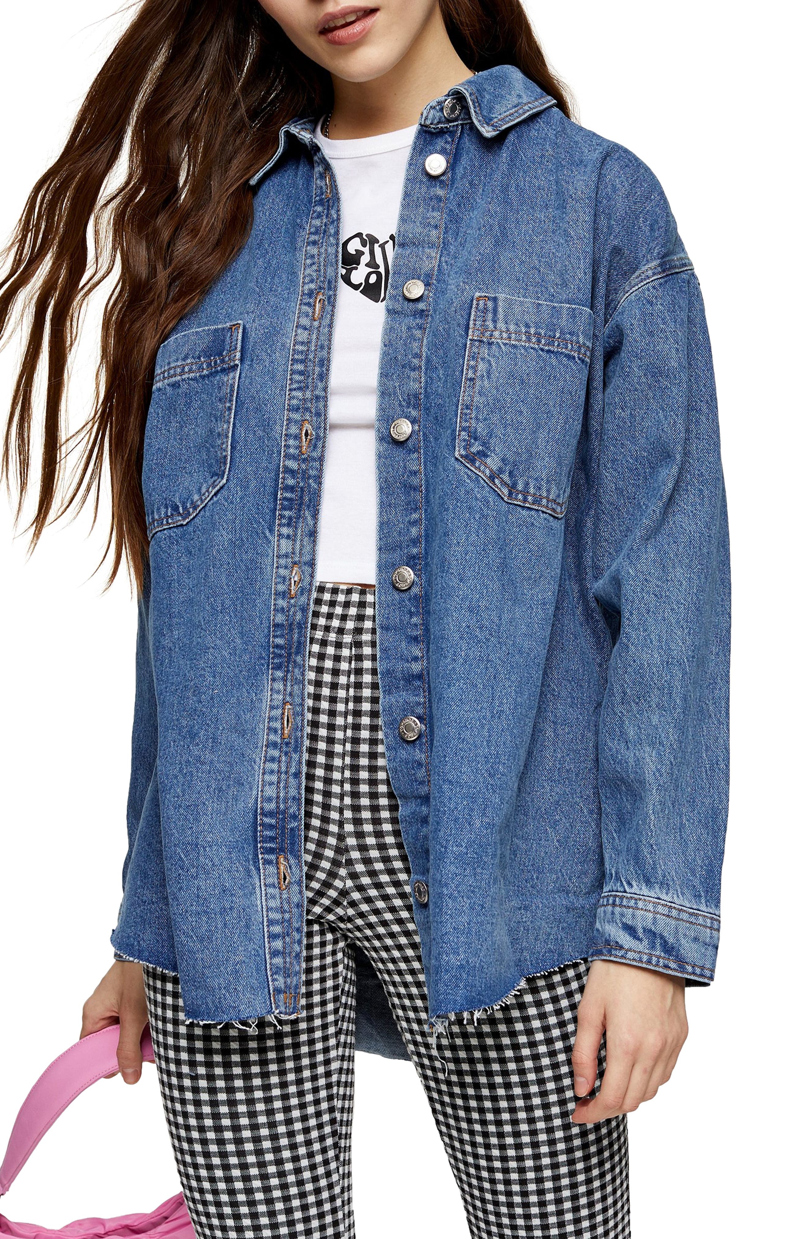 Topshop Mid Denim Shirt Jacket | ModeSens