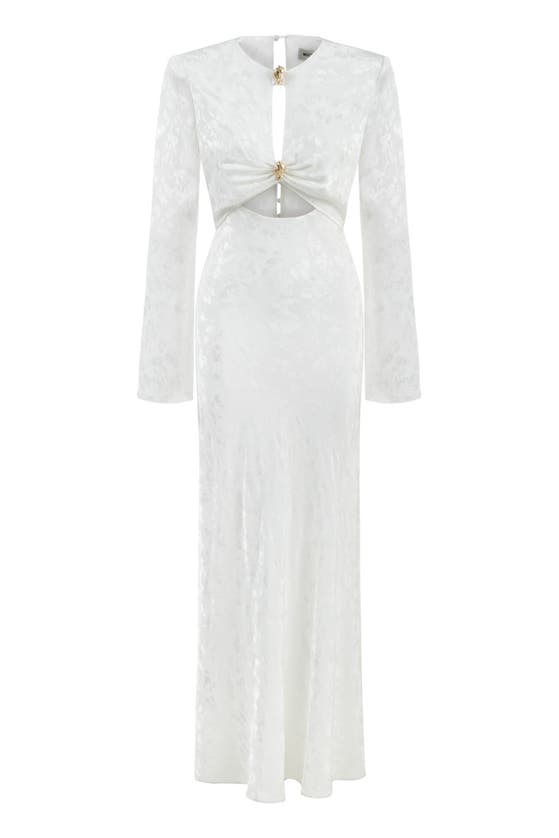 Shop Nocturne Cut-out Long Dress In Ivory