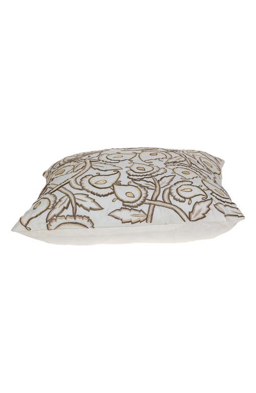 Parkland Collection Celeste Embroidered Throw Pillow In White