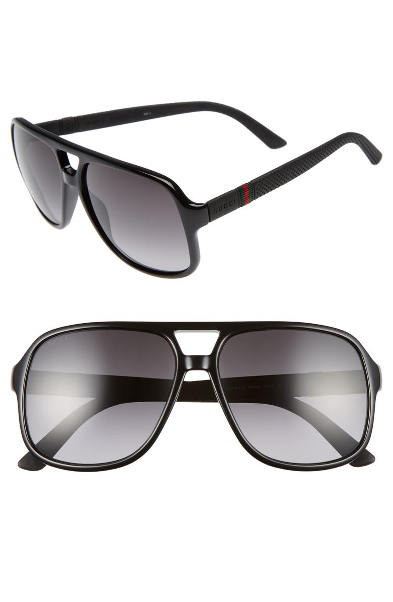 Gucci Logo Temple 59mm Aviator Sunglasses | Nordstrom