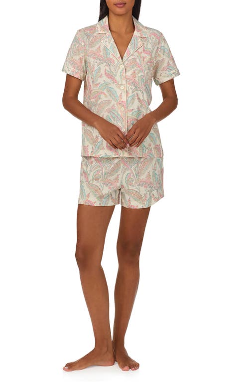 Shop Lauren Ralph Lauren Print Short Pajamas In Cream